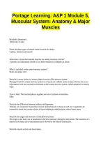 Portage Learning&lowbar; A&P 1 Module 5&comma; Muscular System Anatomy & Major Muscles