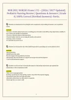 NUR 203&sol; NUR203 Exam 1 V2 &ndash; &lpar;2026&sol; 2027 Updated&rpar; Pediatric Nursing Review &vert; Questions & Answers &vert; Grade A&vert; 100&percnt; Correct &lpar;Verified Answers&rpar;- Fortis&period;