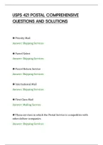 Usps 421 Postal Comprehensive&NewLine;Questions And Solutions