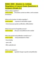 BSNC 3000 - Module 11 Cellular Regulation & Cancer Exam Questions & Answers &lpar;Grade A&plus;&rpar;&period;docx&NewLine;&NewLine;