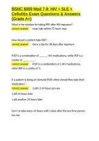 BSNC 6000 Mod 7-9 HIV &plus; SLE &plus; Cellulitis Exam Questions & Answers &lpar;Grade A&plus;&rpar;&period;docx&NewLine;&NewLine;