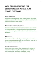Wgu C213 Accounting For&NewLine;Decision Makers Actual Paper&NewLine;Solved Questions&NewLine;
