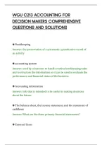 Wgu C213 Accounting For&NewLine;Decision Makers Comprehensive&NewLine;Questions And Solutions&NewLine;