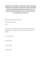 DANB RHS Exam Prep 2025&sol;2026 &vert; Registered Dental Hygienist in Radiology&NewLine;Certification Practice Examination &vert; 190 Questions & Answers with Detailed&NewLine;Rationales &vert; Dental Radiology Study Guide & Test Bank &vert; Purpose and&NewLine;Technique&comma; Radiation Characteristics 