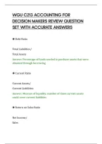 Wgu C213 Accounting For&NewLine;Decision Makers Review Question&NewLine;Set With Accurate Answers