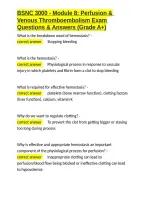 BSNC 3000 - Module 8 Perfusion & Venous Thromboembolism Exam Questions & Answers &lpar;Grade A&plus;&rpar;&period;docx&NewLine;&NewLine;
