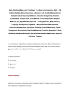 Early Childhood Education Final Exam Test Bank with Scenarios 2026 &ndash; 190&NewLine;Original Multiple Choice Questions & Answers with Detailed Explanations &vert;&NewLine;Complete University Early Childhood Education Study Guide&comma; Practice&NewLine;Examination&comma; Practice Test&comma; Exam Revi