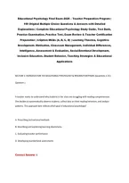 Educational Psychology Final Exam 2026 &ndash; Teacher Preparation Program &vert;&NewLine;190 Original Multiple Choice Questions & Answers with Detailed&NewLine;Explanations &vert; Complete Educational Psychology Study Guide&comma; Test Bank&comma;&NewLine;Practice Examination&comma; Practice Test&comma; Exam Revie