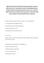 EMT Basic Final Exam Test Bank 2026 &vert; Emergency Medical Technician&NewLine;&lpar;EMT-B&rpar; Exam Prep &vert; 190 Questions & Answers with Detailed Rationales &vert;&NewLine;Emergency Medical Technology Study Guide & Practice Test &vert; University&comma;&NewLine;College & Professional Certification Exam P