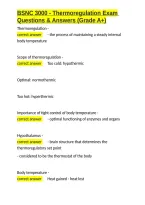 BSNC 3000 - Thermoregulation Exam Questions & Answers &lpar;Grade A&plus;&rpar;&period;docx&NewLine;&NewLine;