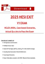 HESI Exit Exam V1 Study Guide &vert; 160 Practice Questions&comma; NGN Case Scenarios & Verified Answers &lpar;2025 Edition&rpar;