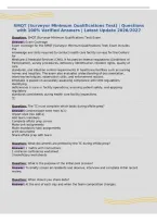 SMQT &lpar;Surveyor Minimum Qualifications Test&rpar; &vert; Questions&NewLine;with 100&percnt; Verified Answers &vert; Latest Update 2026&sol;2027