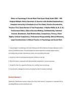 Ethics in Psychology & Social Work Final Exam Study Guide 2026 &ndash; 200&NewLine;Original Multiple Choice Questions & Answers with Detailed Explanations &vert;&NewLine;Complete University & Graduate-Level Test Bank&comma; Practice Examination&comma;&NewLine;Practice Test&comma; Exam Review & Test Prepa