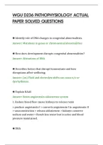 Wgu D236 Pathophysiology Actual&NewLine;Paper Solved Questions&NewLine;
