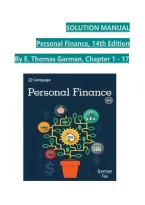 Solution Manual for Personal Finance&comma; 14th Edition &mdash; Comprehensive Solution Guide and &vert; All Chapters 1&ndash;17&vert; by E&period; Thomas Garman and Raymond E&period; Forgue