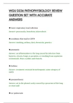 Wgu D236 Pathophysiology Review&NewLine;Question Set With Accurate&NewLine;Answers&NewLine;