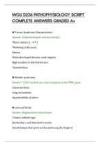 Wgu D236 Pathophysiology Script&NewLine;Complete Answers Graded A&plus;