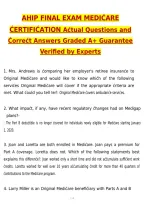 AHIP 2027 Final Exam &ndash; Medicare Certification Latest 2026 Actual Questions & Verified Answers &lpar;2026 &sol; 2027&rpar; A&plus; Grade 100&percnt; Guarantee Verified by Experts