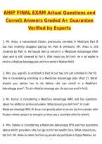 AHIP Final Exam Latest 2027 Actual Questions & Verified Answers &lpar;2026 &sol; 2027&rpar; A&plus; Grade 100&percnt; Guarantee Verified by Experts