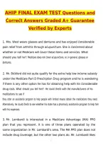 AHIP Final Exam Test Questions Latest 2027 Actual Questions & Verified Answers &lpar;2026 &sol; 2027&rpar; A&plus; Grade 100&percnt; Guarantee Verified by Experts