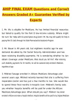 AHIP Final Exam Latest 2027 Actual Questions & Verified Answers &lpar;2026 &sol; 2027&rpar; A&plus; Grade 100&percnt; Guarantee Verified by Experts