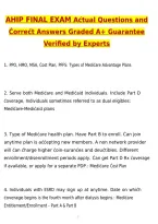 2027 AHIP Final Exam Latest Actual Questions & Verified Answers &lpar;2026 &sol; 2027&rpar; A&plus; Grade 100&percnt; Guarantee Verified by Experts
