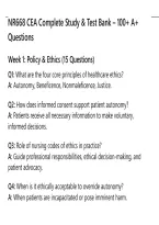  NR668 CEA Complete Study Guide and Test Bank