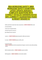 Msa Workzone Safety&comma; Imsa &NewLine;Workzone Safety Exam-Final &NewLine;Latest Update 2026&sol;2027 &vert; &NewLine;Complete Questions With &NewLine;Correct Detailed Answers-Rated &NewLine;100&percnt; Correct&excl;&excl; Guaranteed Pass&excl;&excl; &NewLine;Already Graded A&plus;