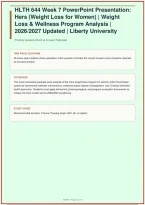 HLTH 644 Week 7 EXAM &colon; Hers &lpar;Weight Loss for Women&rpar; &vert; Weight Loss & Wellness Program Analysis &vert; 2026&sol;2027 Updated &vert; Liberty University&NewLine;