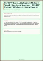 HLTH 644 Quiz 2&colon; A Big Problem &vert; Module 2 Week 2 &vert; Questions and Answers &vert; 2026&sol;2027 Updated  &vert; A&plus; Guide &vert; 100&percnt; Correct - Liberty University&NewLine;