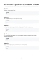 Apco Expected Questions With Verified Answers&NewLine;