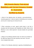UHC 2027 Events Basics Test &ndash; UnitedHealthcare Updated Actual Questions & Verified Answers &lpar;2026 &sol; 2027&rpar; A&plus; Grade 100&percnt; Guarantee Verified by Experts