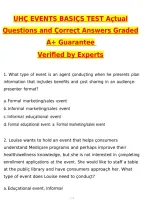 UHC 2027 Events Basics Test &ndash; United Healthcare Updated Actual Questions & Verified Answers &lpar;2026 &sol; 2027&rpar; A&plus; Grade 100&percnt; Guarantee Verified by Experts