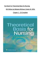 Test Bank For Theoretical Basis for Nursing  &NewLine;6th Edition by Melanie McEwen&semi; Evelyn M&period; Wills &NewLine;Chapter 1 - 23 Complete