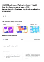 MSN 570 Advanced Pathophysiology Week 2 &vert; Practice Questions & Answers PDF &vert; Comprehensive Graduate Nursing Exam Review 2026&ndash;2027