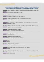 Adult-Gerontology Acute Care Nurse &vert; Questions with&NewLine;100&percnt; Verified Answers &vert; Latest Update 2026&sol;2027