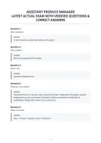 Assistant Produce Manager&NewLine;Latest Actual Exam With Verified Questions &&NewLine;Correct Answers