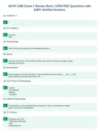 ANTH 1000 Exam 1 Review Berk &vert; UPDATED Questions with&NewLine;100&percnt; Verified Answers