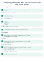 Anthropology 1000 Exam 1&shy; Berk &vert; UPDATED Questions with&NewLine;100&percnt; Verified Answers