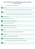 ANTH 1000 Final Exam &vert; UPDATED Questions with 100&percnt;&NewLine;Verified Answers