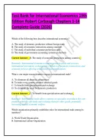 Test Bank for International Economics 19th Edition Robert Carbaugh Chapters 1-14 Complete Guide &lpar;2026&rpar;