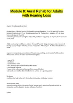 Module 8 Aural Rehab for Adults with Hearing Loss