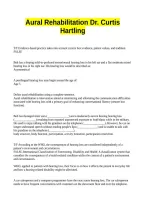 Aural Rehabilitation Dr&period; Curtis Hartling
