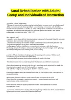 Aural Rehabilitation with Adults Group and Individualized Instruction&comma;