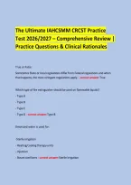The Ultimate IAHCSMM CRCST Practice &NewLine;Test 2026&sol;2027 &ndash; Comprehensive Review &vert; Practice Questions & Clinical Rationales &NewLine;