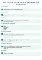ANTH 1000 Exam 1 Dr&period; Berk &vert; UPDATED Questions with 100&percnt;&NewLine;Verified Answers&NewLine;