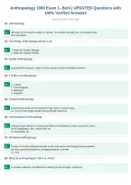 Anthropology 1000 Exam 1&shy; Berk &vert; UPDATED Questions with&NewLine;100&percnt; Verified Answers