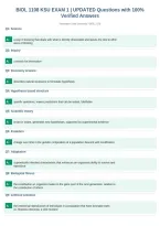 BIOL 1108 KSU EXAM 1 &vert; UPDATED Questions with 100&percnt;&NewLine;Verified Answers