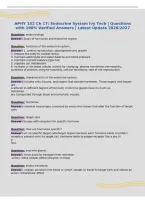 APHY 102 Ch 17&colon; Endocrine System Ivy Tech &vert; Questions&NewLine;with 100&percnt; Verified Answers &vert; Latest Update 2026&sol;2027