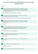 Bio 1108 Final &lpar;Herrick&rpar; &vert; UPDATED Questions with 100&percnt;&NewLine;Verified Answers